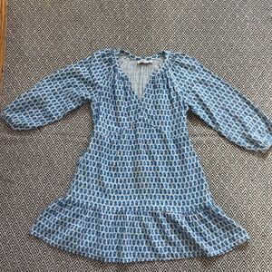 Vineyard Vines Seastitch Block Print Floral Gauze Dress